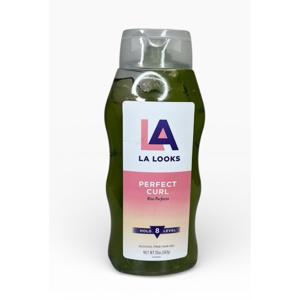 LA Looks Perfect Curl Hold Level 8 Alcohol Free Hair Gel 20 oz Green Curly‎ Hair
